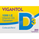 Vigantol 1000 UI vitamina D3 comprimidos 200 unidades